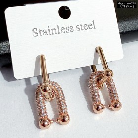 Сережки мед.сталь24К 10492 (3см.)